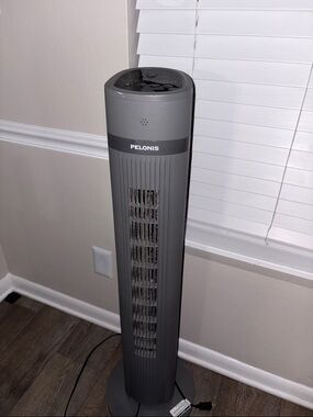Pelonis Tall Oscillating Tower Fan in Dark Gray